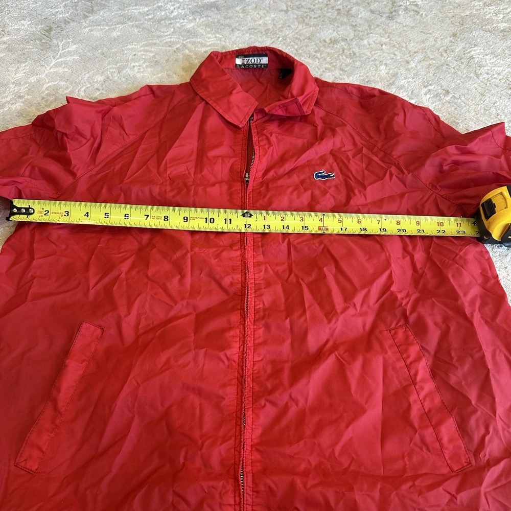 Vintage IZOD Lacoste Full Zip Windbreaker Jacket Size L Red- Blue Alligator Logo - Picture 9 of 12